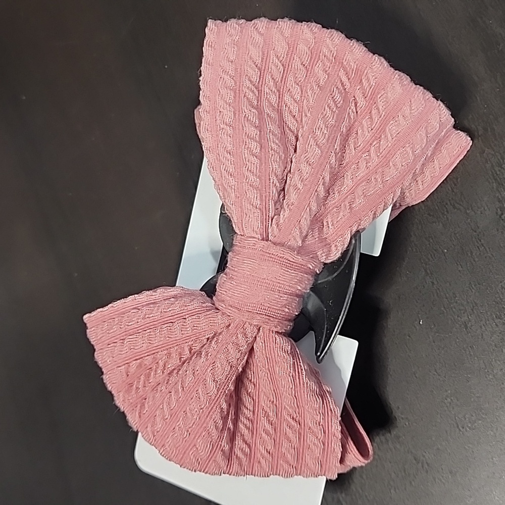 Mauve Fabric Hair Bow - Picture 3 of 3